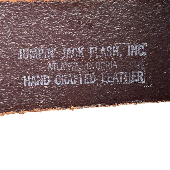 Golden Eagles NRA Belt Buckle 36 inch Leather Belt Embossed Tiger Stars USA - Picture 6 of 15